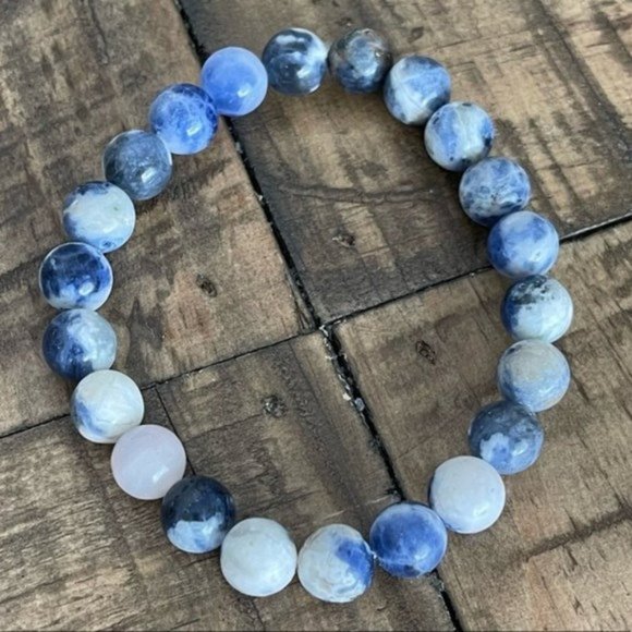 Sodalite 8mm Chakra Bead Bracelet - Picture 7 of 8